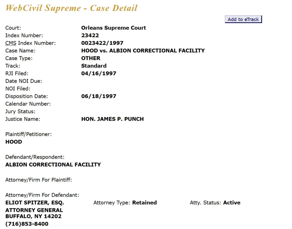 WebCivil Supreme Details