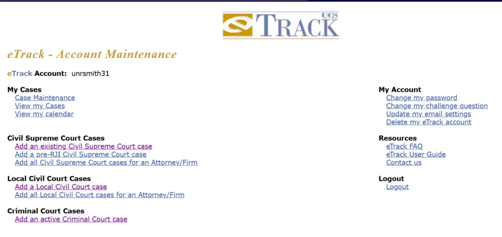 eTrack NY details